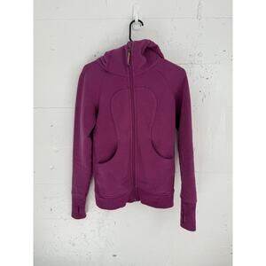 Lululemon Hoodie Womens 4 Purple Scuba Full Zip Thumbholes Athletic Sweatshirt